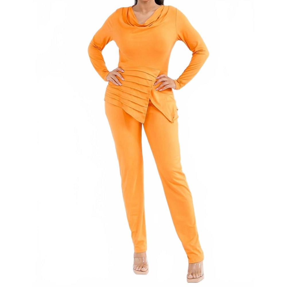 NEW KAREN T DESIGN solid color two piece set in orange